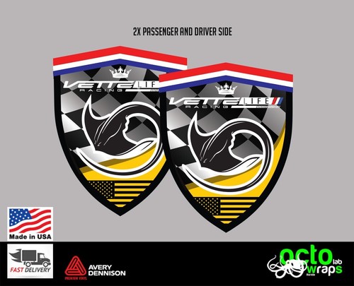 fit Chevrolet Corvette zr1 z06 racing side decal sticker c8 c7 c6 c5 stingray - Picture 2 of 4