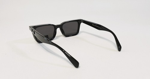 Occhiali da sole LOCS stile retrò montatura plastica nera lenti scure stile gangster uomo. - Foto 6 di 6