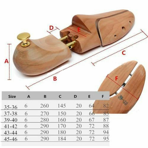 NUEVO Ajustable Hombres Mujeres Zapatillas de Madera Lisa Cuero Zapato Árbol Estira Expansor - Imagen 12 de 12