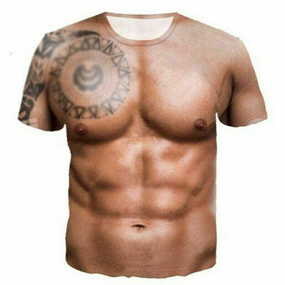 hairy chest print swimsuit
