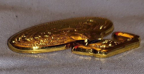 Star Trek USS Enterprise Gold Coin 3D Captain Kirk Picard Next Signed Retro 80s - Picture 13 of 21