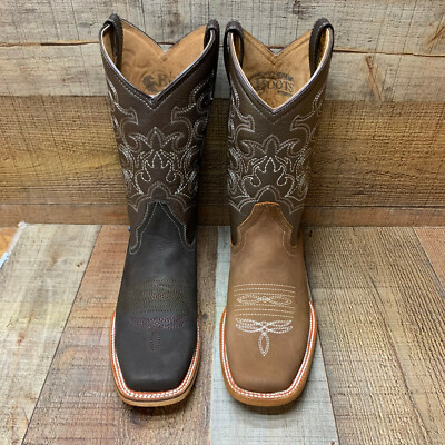 MENS RODEO COWBOY LEATHER WESTERN BROWN BOOTS  SQUARE TOE BOTA VAQUERA PIEL 945