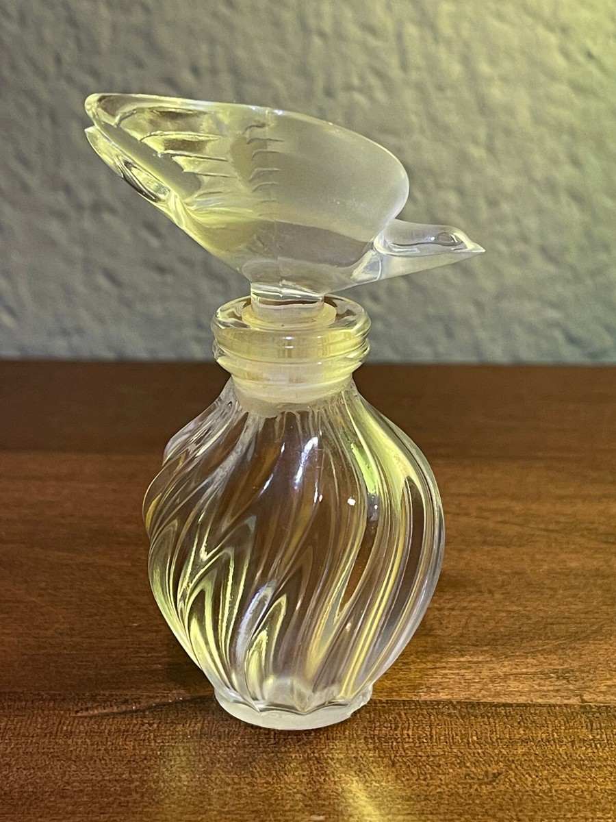 Lalique Crystal Frosted Glass Dove Stopper Perfume Bottle by Nina