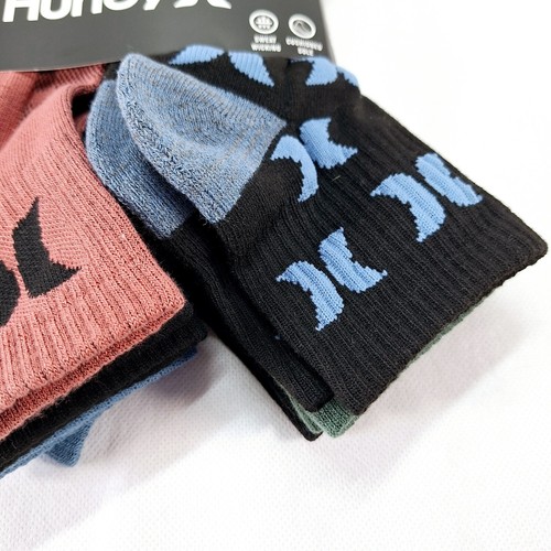 HURLEY Mens Crew Socks Size 7-11 EUR41-46 6 Pack Sweat Wicking Cushioned Comfort - Picture 6 of 11