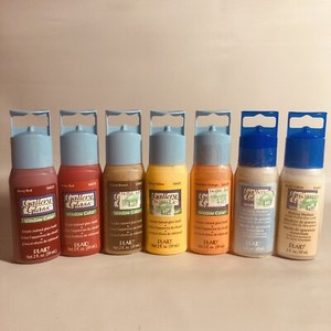 Lot of 7 (3 New, 4 = 90% Full) Plaid Gallery Glass Window Color & Etching Medium