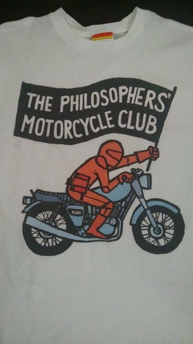 T-shirt uomo Palmer Cash M Philosophers Motorcycle Club tinta unita bianca USA nuova - Foto 3 di 3