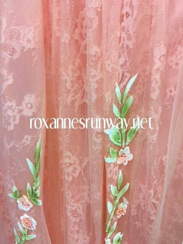 Sherri Hill 50965 Light Coral Multi Crop Top Prom Gala Gown Dress sz 0 - Picture 2 of 4