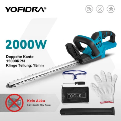 YOFIDRA Für Makita 18V Akku-Heckenschere Heckenschneider 51 cm Ohne Akku Und Ladegerät