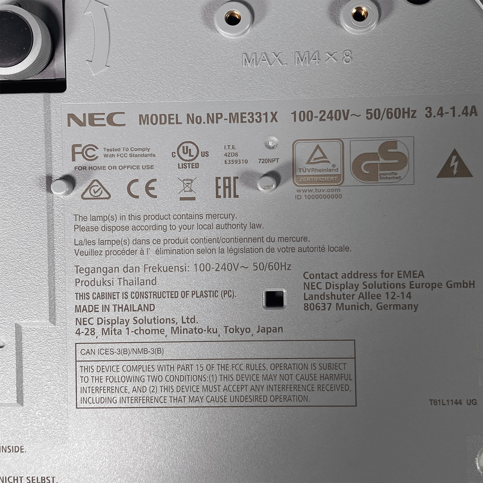 Top-Rated NEC Reliability 3LCD Projector ECO Mode 3300 Lumens 2160p w/Bundle 🎬