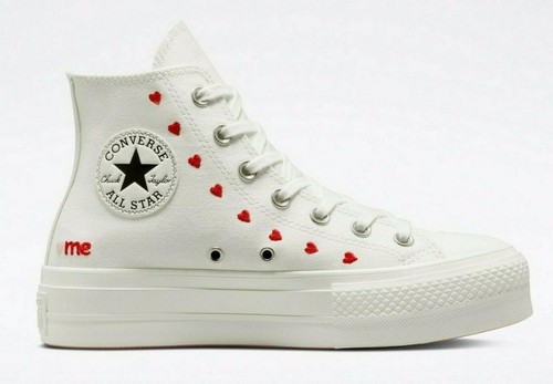 New Converse Valentine Hearts All Star Chuck Taylor Hi Top Platform Sneaker  9.5 194433521246 | eBay