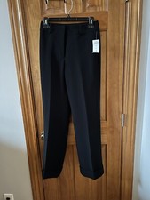 Tahari Arthur S Levine, Women  s Black Suit Pants, Size 2, Cuff Wide Leg NWT. C