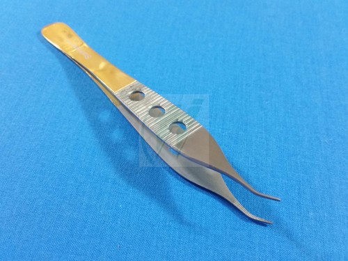 GOLD HANDLE ADSON PLASTIC SURGERY DISSECTING FORCEPS 4.75" CURVED SERRATED - Picture 5 of 11
