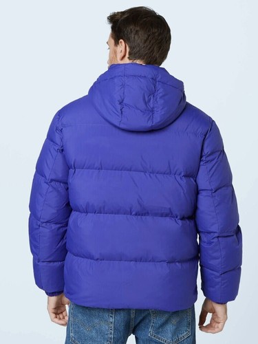 Tommy Jeans Tommy Hilfiger Mens Hooded Down Jacket Blue 2XL Embroidery Elastic - Picture 3 of 23