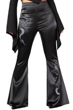 KILLSTAR Schlaghose - Slithers Schlange elatischer Bund Satin Gothic Alternative