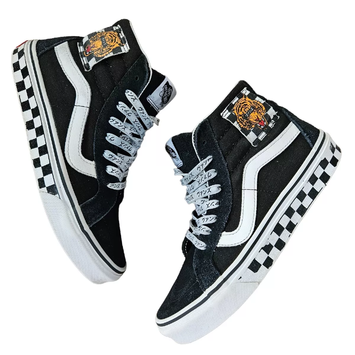 Tiger check hotsell vans sk8 hi