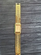 Vintage Tank Rectangular White Dial Milanese band Mens Watch New Mvt & Batt ⌚