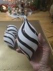 Sullivans Black and White Swirled Tear Drop Glass Christmas Ornament Set of Four — photo 9