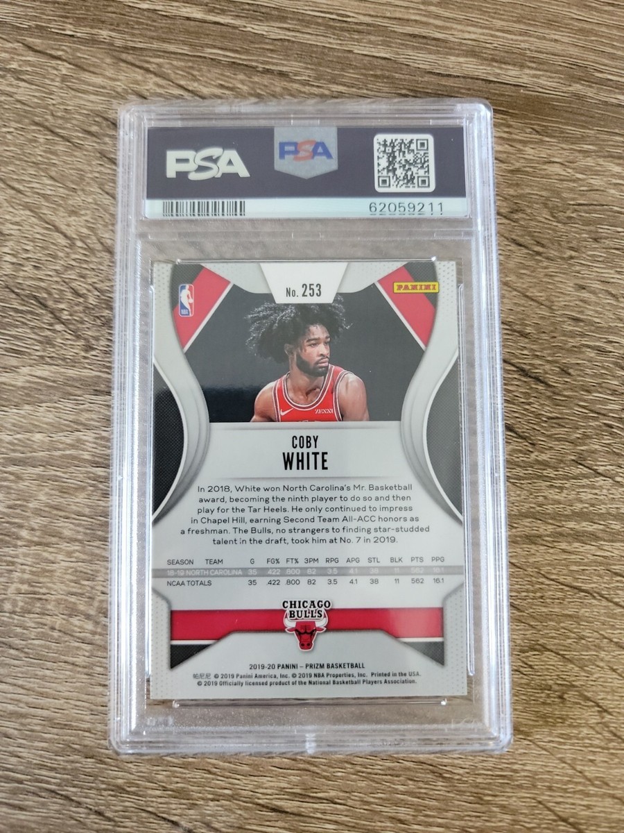 Coby White 2019 Panini Prizm Rookie Card #253 PSA 9 Mint
