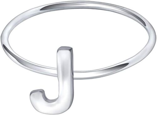 925 Sterling Silver Stackable Initial Letter Rings Capital Letter Ring Charm Ini