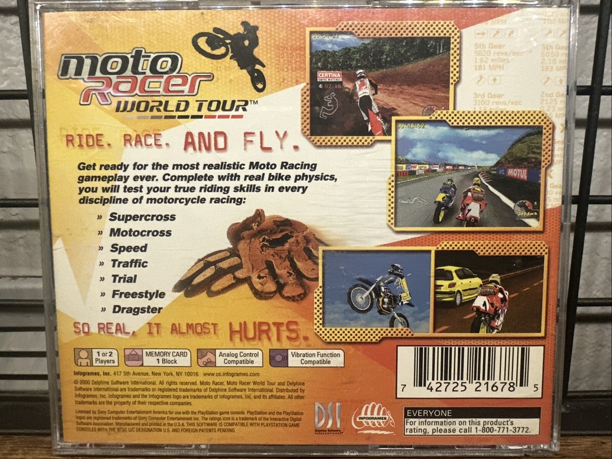Moto Racer World Tour PS1 PlayStation 1 CIB Black Label - W
