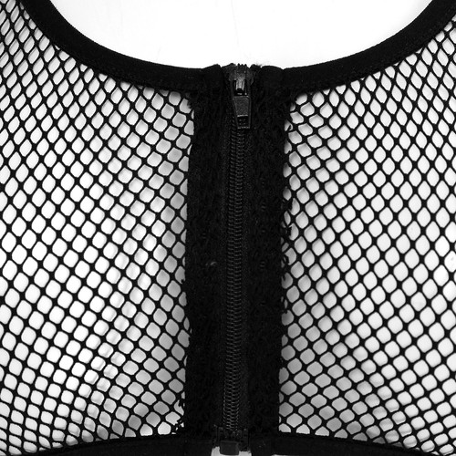 Women's Sheer Mesh Hollow Out Fishnet See Through Cami Crop Top Vest Tank Tops - Picture 101 of 103