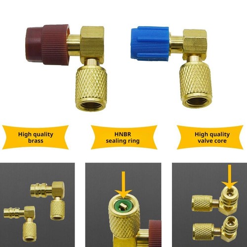R12 to R134 A High/LowAC Fitting Port Retrofit Conversion Adapter Quick Co D3P7