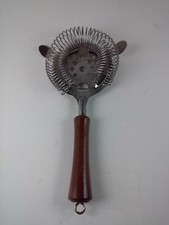 Bar Cocktail Ice Strainer Wire Rings Mixed Drink Wooden Handle