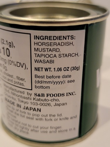 3 - S&B Selected Wasabi Powder 1.06 Oz (30g) - Picture 4 of 7