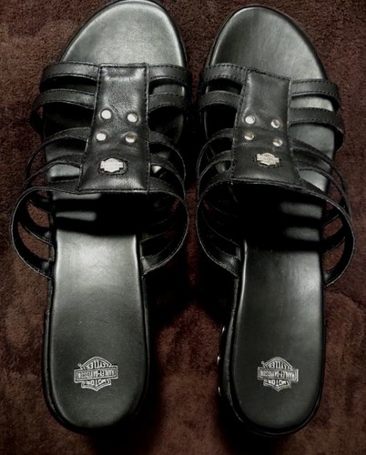 Harley Davidson Women's Black Sandals Size 9M Tara Multi Strap Black D82432 NEW - Picture 3 of 9