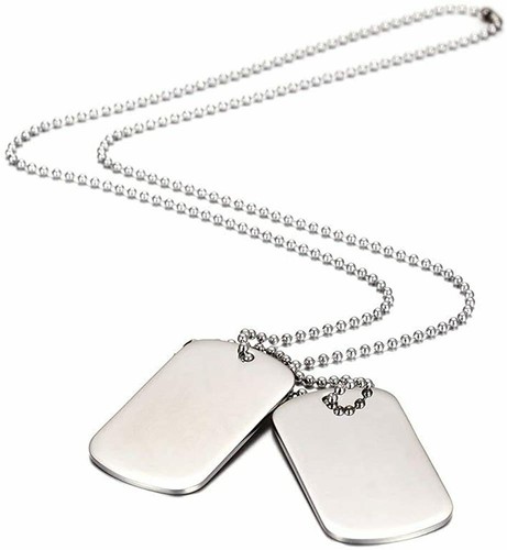 Collana con targhetta per cani in acciaio inox con catena di perle in acciaio inox da 22 pollici - Foto 2 di 3