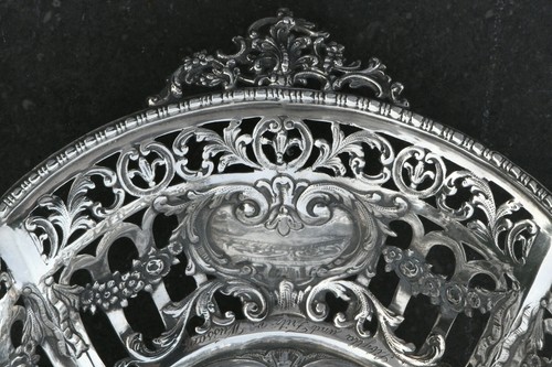 SILBERSCHALE G. Roth Hanau Brotkorb figürliche Szene 800er Silber Historismus - Bild 5 von 12
