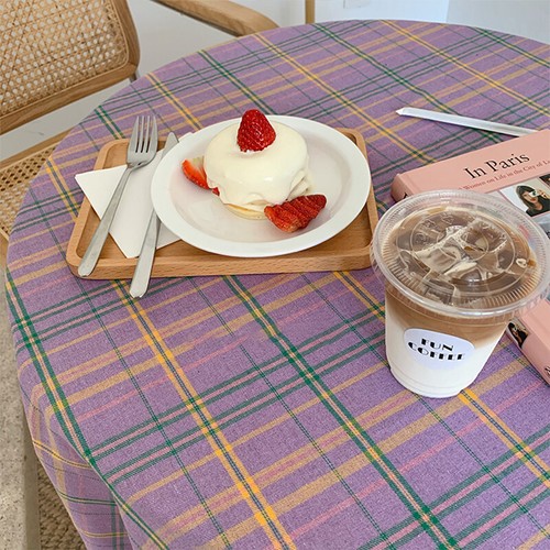Thickened Lattice Tablecloth Picnic Cloth Photography Decor Background Cloth - Imagen 10 de 14