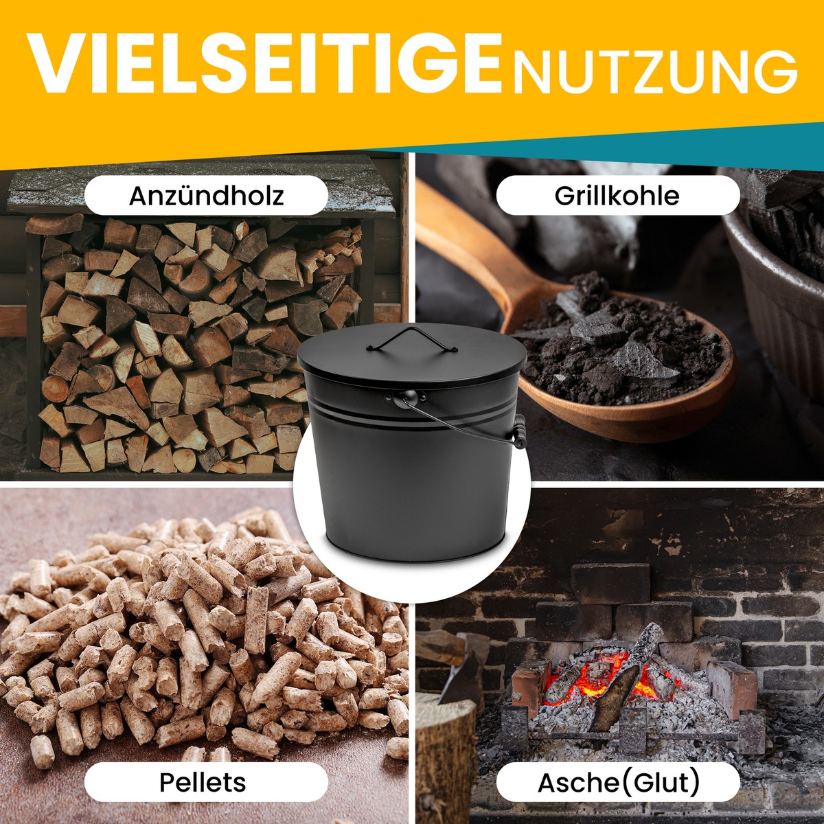 Flehomo Verstellbare Kaminschale – 55,9-89,8 Cm, Verzinkter Stahl – Für Aschesammlung, Inkl. Schrauben