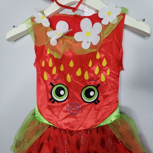Shopkins Rojo Fresa Niñas Halloween Disfraz Vestido Diadema Talla Mediana - Imagen 3 de 8