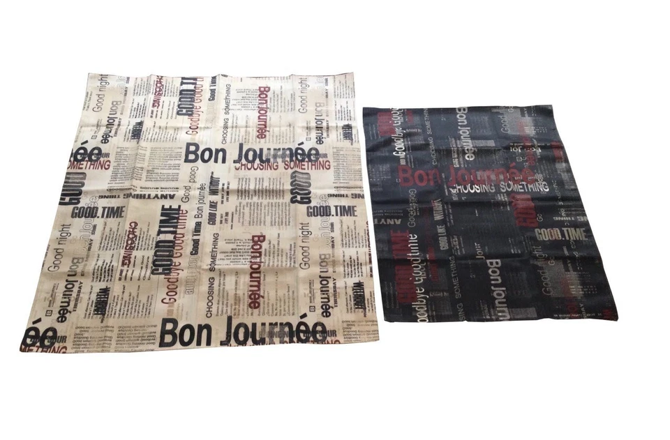 DEKORA DESIGN 2PZ tessuto LUSSO WORDS scampolo scampoli GIORNALE cotone POP - Immagine 2 di 4