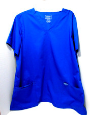 Cherokee Revolution Women 2XL Scrub Top Royal Blue V-Neck Soft Style WW620