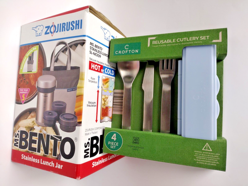 Zojirushi Ms. Bento Stainless-Steel Vacuum Lunch Jar, 28.5 oz + Cutlery Set - Picture 2 of 10