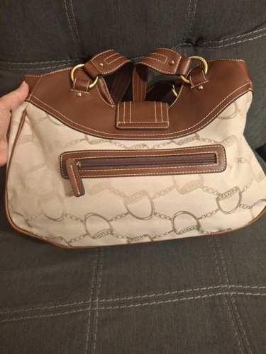 Vintage Handbag/Shoulder Bag Chaps Brown And Cream Corduroy - Picture 5 of 19
