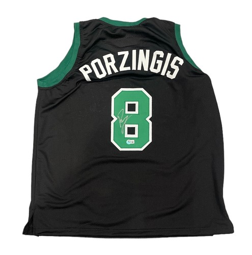 Kristaps Porzingis Signed Auto Boston Celtics Custom Jersey Beckett Wit BAS COA