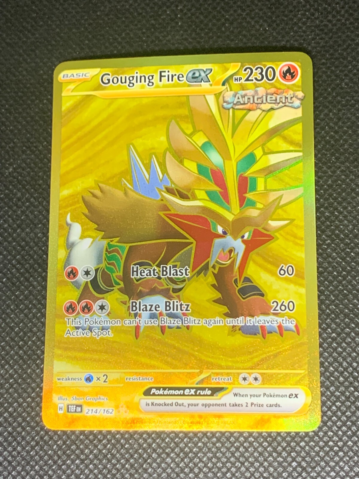 Gouging Fire ex 214/162 - Temporal Forces Pokemon Card - NM
