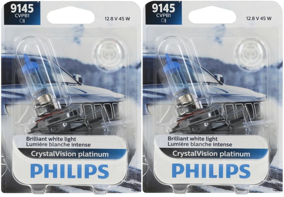 Philips Crystal Vision Platinum H10 9145 45W Dos Bombillas Luz Antiniebla Reemplazar Stock Foto 2 de 4