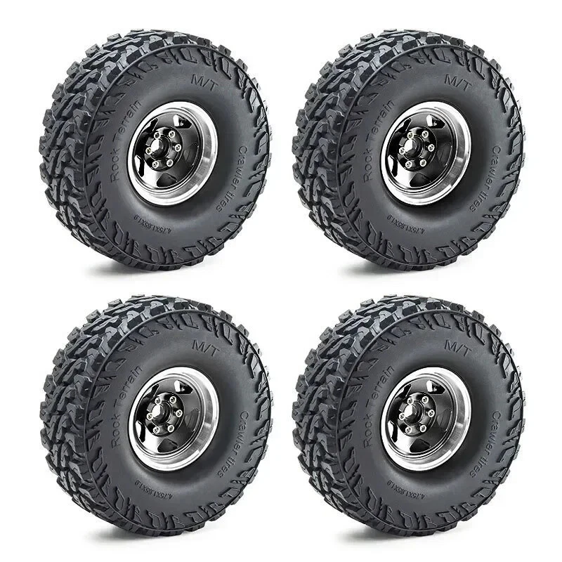 Juego de llantas de goma Beadlock de 1,9" para coche sobre orugas RC 1/10 TRX4 RC4WD D90 Foto 3 de 4