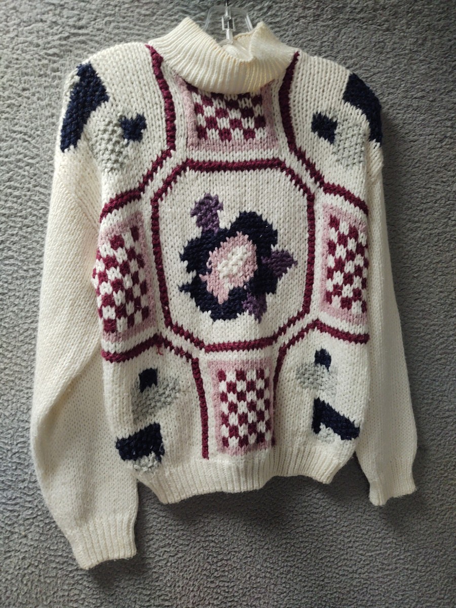 Jamie Scott Knitted by Hand Vintage Sweater Women Small Multicolor