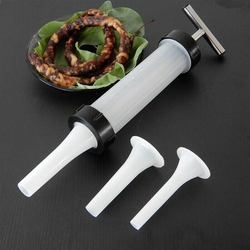 Manual Sausage Machine Meat Stuffer Filler Salami Maker & Funnel Kitchen Tool - Picture 9 of 9