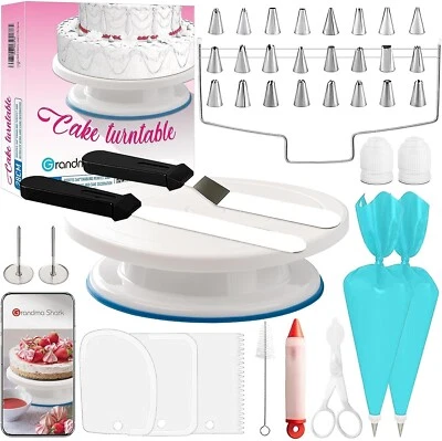 11 Inch Cake Turntable with 39 Pcs Decorating Kit, 28CM Cake Decorating Set