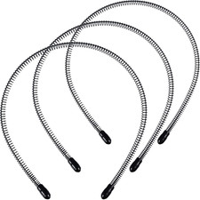 3 Pack Unisex Hair Band Metal Headband Black Head Small Spring