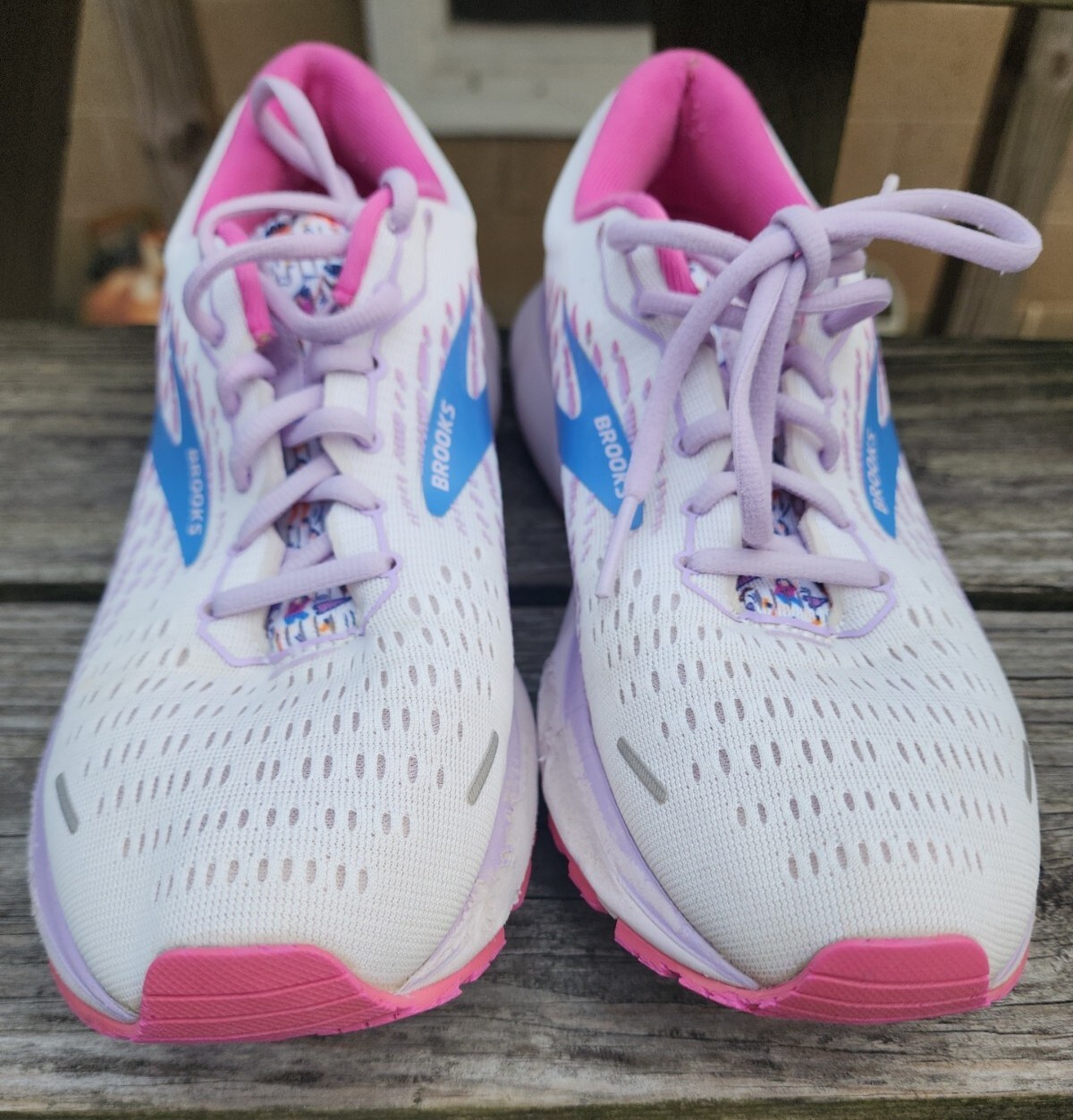 Brooks Ghost 13 Empower Her Collection White Trail Running Shoes Size 9