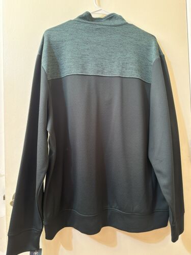 ☆Pro Tour Golf☆NWT☆Mens Large Green Sweater Shirt 1/4 Zip Mock Neck Fleece - Picture 2 of 10