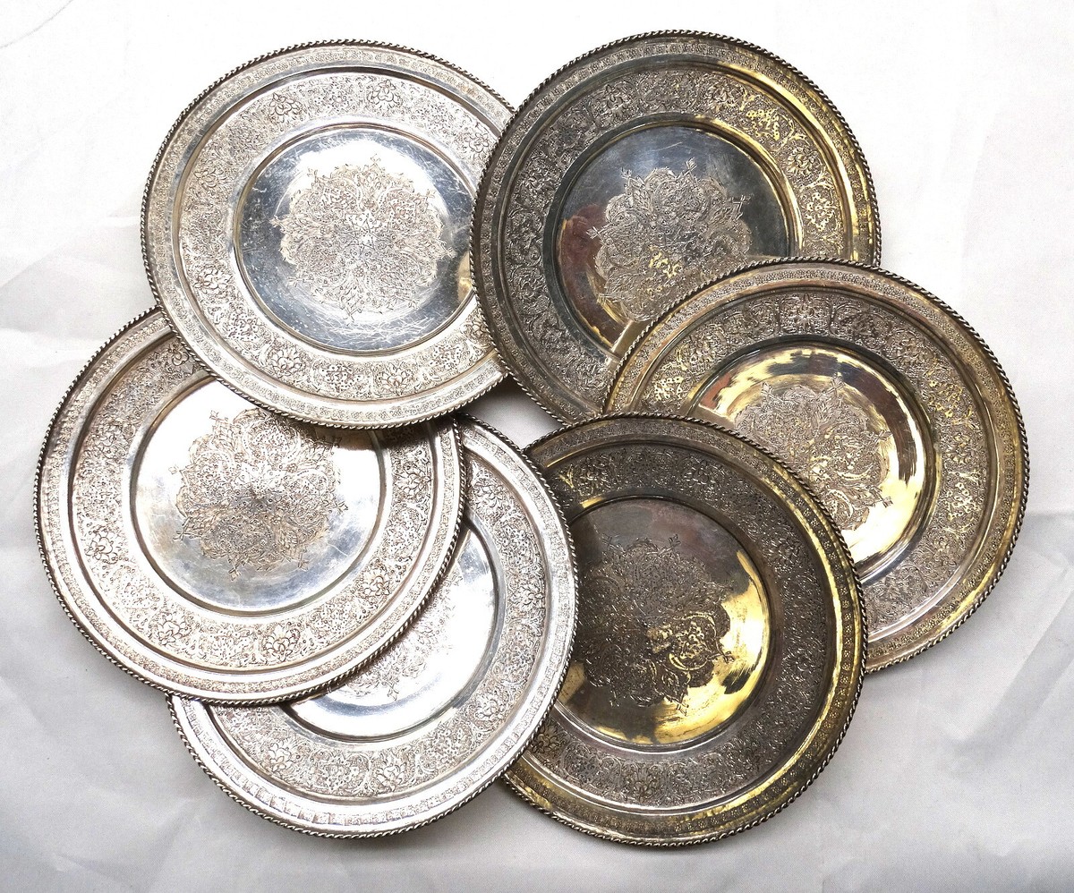 * old arabia ❀ モノトーンと金彩の 15.5 plate SET old arabia ❀ モノトーンと金彩の 15.5 plate SET - メルカリ