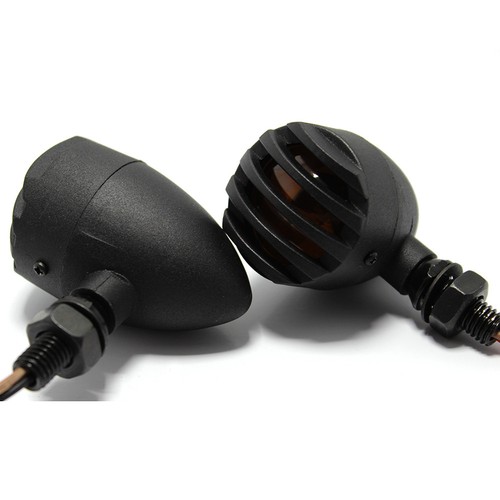 4 PIEZAS Motocicleta Negro NUEVO Señales de Giro Luz Intermitente Indicador Bala Universal - Imagen 9 de 11